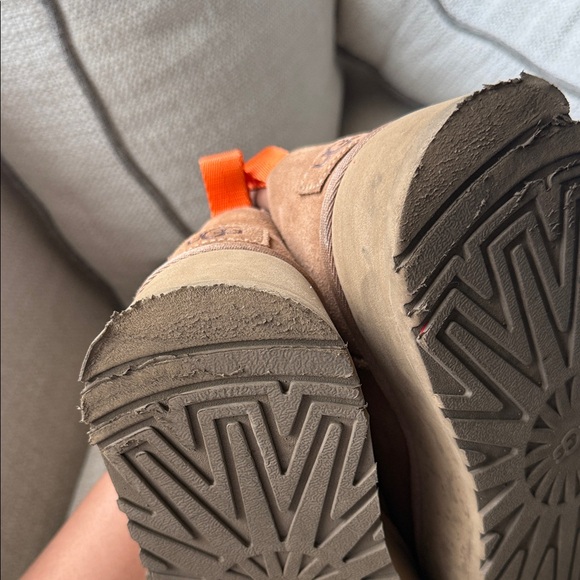 UGG Brown Platform Boots with Orange Accent - Picture 8 of 10